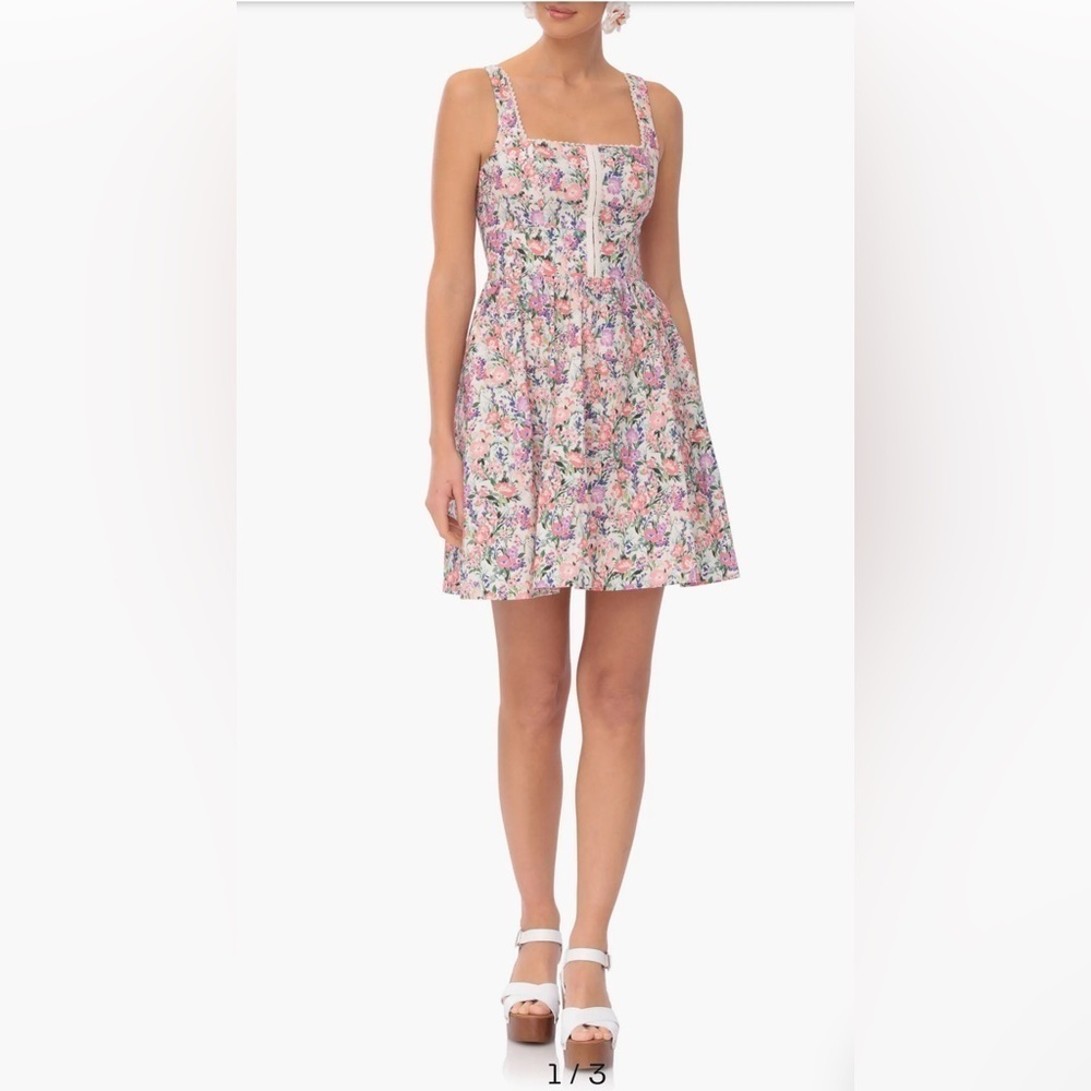 Avec Les Filles Women’s Floral Bustier Mini Dress Size 10